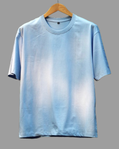 Men's Cotton Oversized Round Neck Loose fit solid Sky Blue T-shirt
