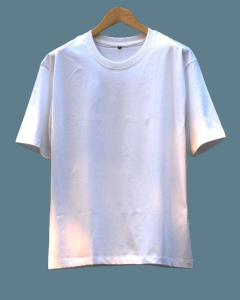 Men's Cotton White Oversized Round Neck Loose fit solid White T-shirt